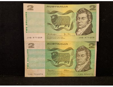 AUSTRALIAN TWO DOLLAR NOTES - POLYMER SERIES

Lo...