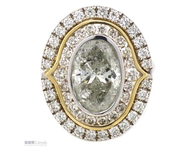 14K WHITE/YELLOW GOLD AND DIAMOND, DECORATIVE RING...