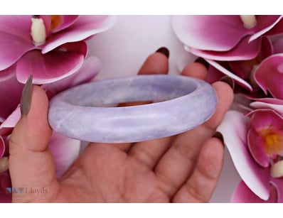 NATURAL BURMESE JADE BANGLE ON 925 SILVER - WITH C...