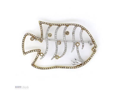 18K YELLOW/WHITE GOLD, CHAMPAGNE DIAMOND AND DIAMO...