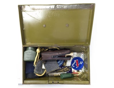 VINTAGE MILITARY FOOTLOCKER WITH CONTENTS - US ARM...