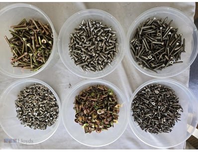 6 Different Variations Of Screws Type And Matirial...