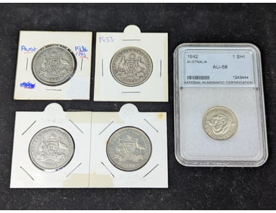 AUSTRALIAN SHILLING FLORIN COLLECTION - MULTIPLE Y...
