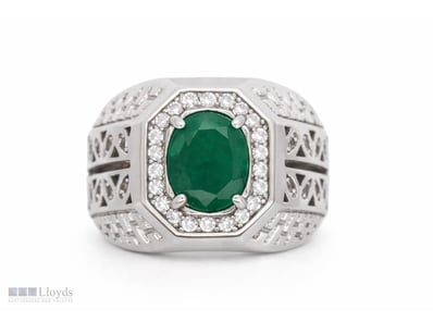NATURAL ZAMBIAN EMERALD RING ON 925 SILVER - WITH ...