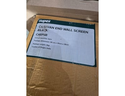 Supex Caravan End Wall Privacy Screen in Black (Mo...