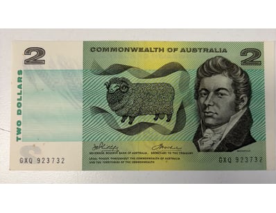 AUSTRALIAN TWO DOLLAR NOTE, R84 (AUNC)

CV: $55...