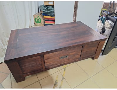 Coffee Table, Timber Style, Brown Finish 

Dimen...