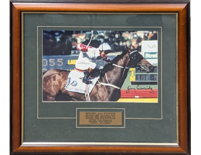 'MIGHT AND POWER' HORSE MEMORABILIA PHOTO WITH PRI...