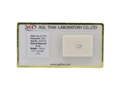 1.766CT CERTIFIED, NATURAL DIAMOND     

Round Bri...