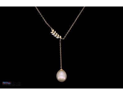 SOUTH SEA PEARL NECKLACE ON 925 SILVER - WITH CERT...