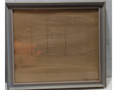 ARCHITECTURAL DRAWING - CUTTY SARK THREE-MASTED CL...