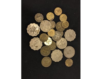 ASSORTED HONG KONG CURRENCY, COINS INCLUDE TEN CEN...