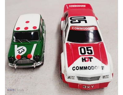 1/43 SCALE DIECAST MODELS, RED AND WHITE CAR IS A ...