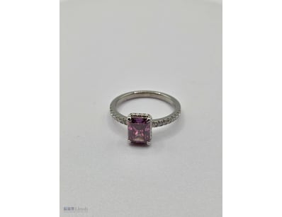925 STERLING SILVER PINK MOISSANITE RING – RADIANT...