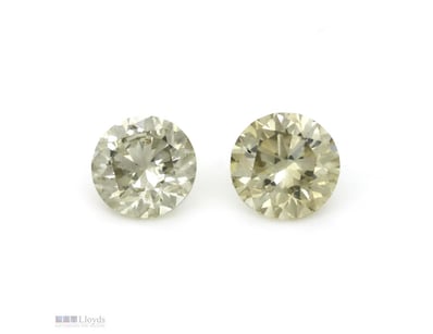 1.56CT TDW X 2, NATURAL FANCY YELLOW DIAMONDS     ...