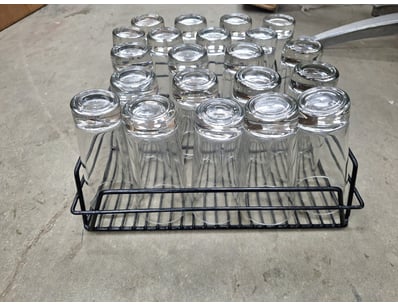 High Ball Glasses, Approximately 21, Includes Rack...