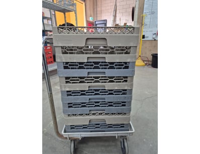 Lot of plastic cafe cup trays. Brown and grey. 75x...