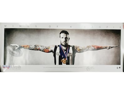 AFL MEMORABILIA PIECE TITLED "WINGS OF A MAGPIE" F...