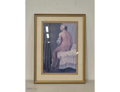 GOLD FRAMED PRINT, THE VALPINÇON BATHER" BY JEAN-A...
