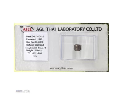 2.086CT CERTIFIED, NATURAL FANCY ORANGE DIAMOND   ...