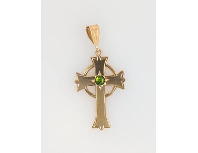 GOLD PLATED CROSS PENDANT WITH GLASS STONE


58...