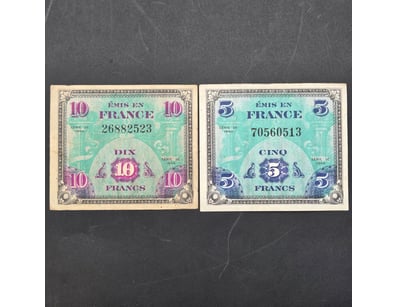ALLIED MILITARY CURRENCY - FRENCH FRANCS SERIES 19...