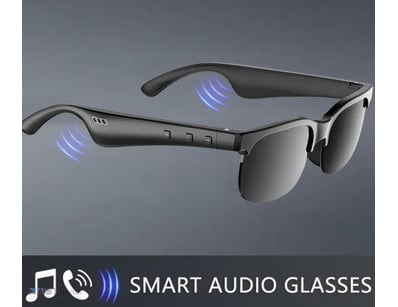Smart Audio Glasses with Wireless Headphones for H...