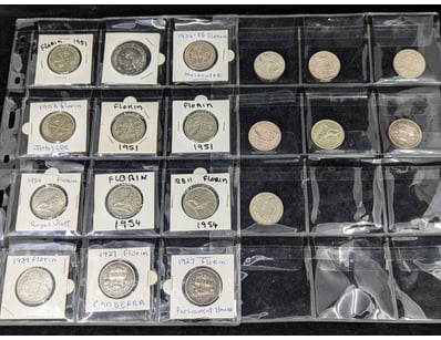 COLLECTION OF AUSTRALIAN FLORIN COINS, VARIOUS DAT...