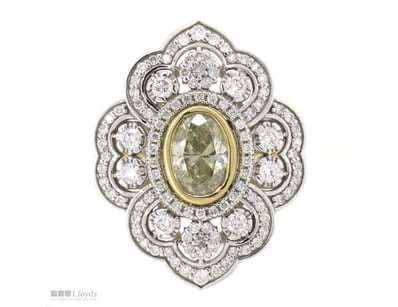 14K YELLOW/WHITE GOLD, CHAMPAGNE DIAMOND AND DIAMO...