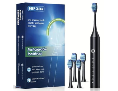 Automatic Rechargeable Electric Toothbrush, 6 Clea...