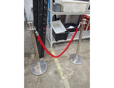 Queue Barrier, Chrome Style, Red & Silver Finish
...