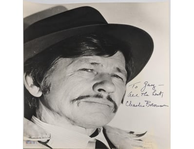 SIGNED PHOTOGRAPH OF CHARLES BRONSON WITH CERTIFIC...