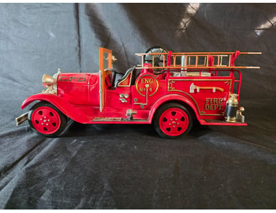 FIRE ENGINE TRUCK MODEL WITH BOURBON WHISKEY DECAN...