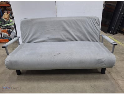 2 Seater Sofa Bed/Day, Grey, Fabric, Metal Frame, ...
