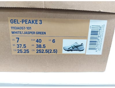 ASICS Gel-Peake 3 running shoes in White/Jasper Gr...