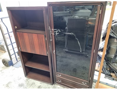Display cabinet, featuring multiple pieces in rich...
