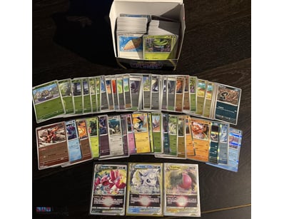 ASSORTED BULK POKEMON CARDS INCLUDING HOLOS, V STA...