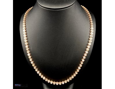 14K ROSE GOLD, 14.4CT TDW DIAMOND, RIVIERA NECKLAC...