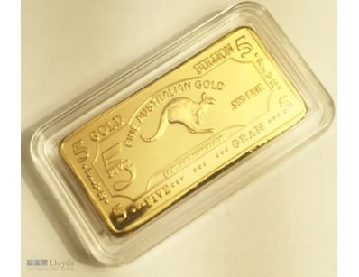 5 GRAM AWESOME "AUSTRALIAN KANGAROO" INGOT FINISHE...