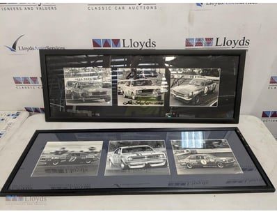 FRAMED COLLECTION OF SIGNED CLASSIC RACING PHOTOGR...