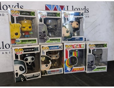 COLLECTION OF SEVEN FUNKO POP VINYL FIGURES - TELE...