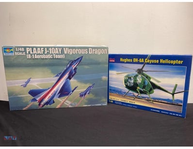 LOT OF 2 PLASTIC SCALE MODEL AIRCRAFT KITS - PLAAF...
