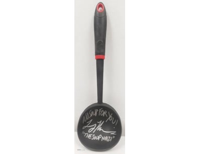 SOUP LADEL SIGNED BY THE SOUP NAZI LARRY THOMAS FR...