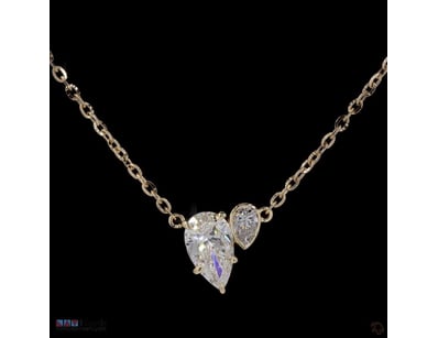 1.84 CT PEAR TWO-STONE PENDANT NECKLACE IN 18KT YE...