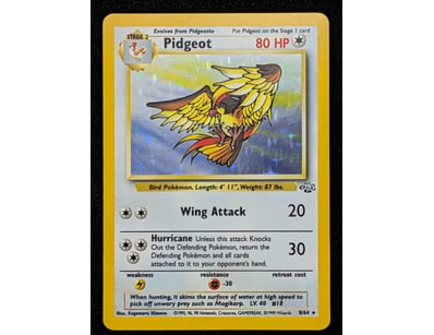 PIDGEOT POKÉMON TRADING CARD - BASE SET HOLO #8/64...