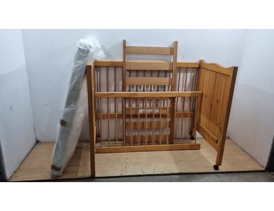 Childrens Cot, Made From Pine Timber, Slide Down S...