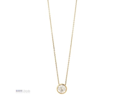 14K YELLOW GOLD, 2.18CT DIAMOND, SOLITAIRE SLIDER ...