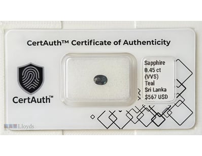 CERTIFIED 0.45CT NATURAL TEAL SAPPHIRE – UNHEATED ...