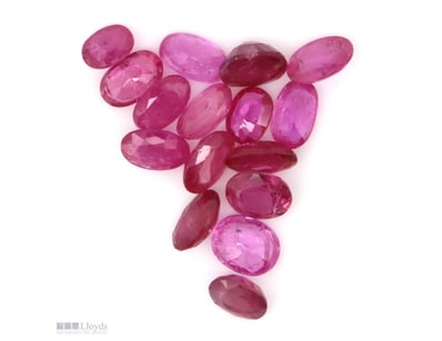 4.99CT TSW X 16, NATURAL CORUNDUM RUBIES     

Ova...