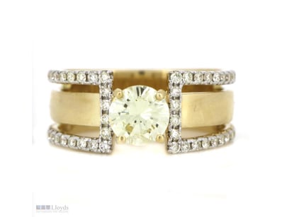 14K YELLOW GOLD AND DIAMOND, DRESS RING.      

Th...